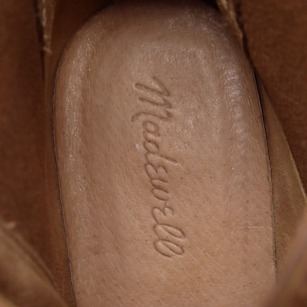 NEW Madewell Womens Regan Chelsea Boots Tan Brown Leather Block Heel Size 10